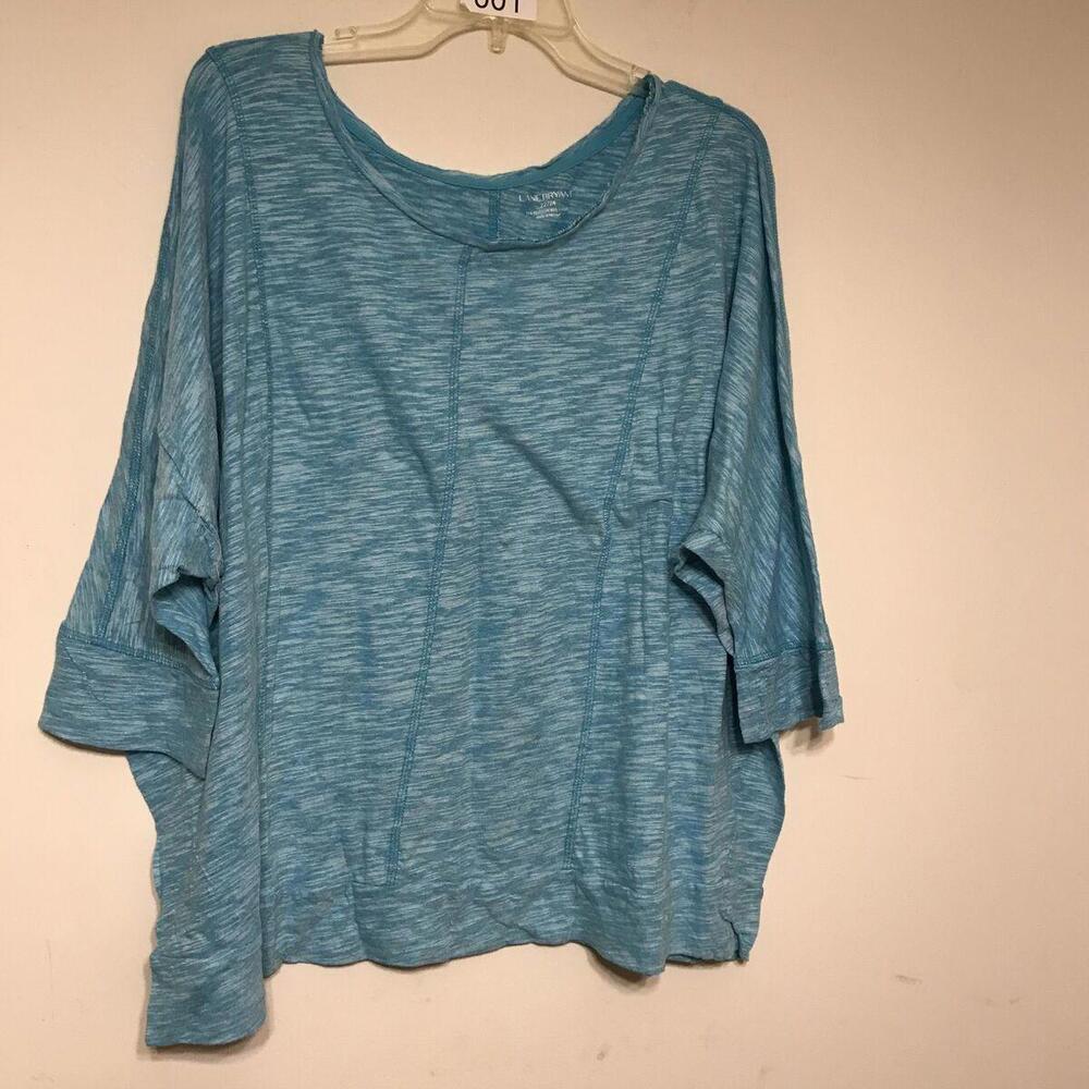 Lane Bryant Teal Heathered Scoop Neck Tunic Top